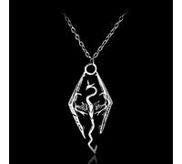 DOOLY Collar con Colgante de Dinosaurio Skyrim Elder Scrolls Colgantes de dragón Collar Vintage para Hombres/Mujeres joyería