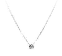 DOOLY Collar de geometría de circón Brillante de Plata esterlina Elegante 925 0,3 cm / 0.4 cm / 0.5cm Silver O-Cadena Collar de la Cadena de Las Mujeres Joyero de la Boda