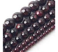 DOOLY Grandes de Granate Natural Cuentas de Piedra para joyería Que Hacen Bricolaje Pulsera Collar Material 4/6/8/10 / 12mm Strand 15 ''