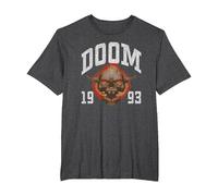 Doom 1993 Lost Soul Pixelated Skull Retro Video Game Camiseta, Hombre Tallas Grandes, Jaspeado Oscuro, 2X Alto