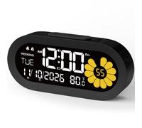 DOOMAY Reloj Despertador Digital con Pantalla VA LCD de Alta Claridad - Alarma Dual con Modo Fin de Semana Ajustable - Reloj de Sobremesa Compacto con USB-C y Memoria por Batería para Dormitorio