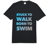 Doomed To Walk Born To Swim Texto Divertido Citas Divertidas de natación Comfort Colors Adult Heavyweight T-Shirt