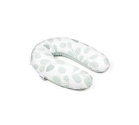 Doomoo Cojín de lactancia y embarazo Buddy - 180 cm, incluye funda de algodón orgánico, con relleno fino de microperlas EPS, Öko-Tex® Standard 100, Aqua Leaves Green
