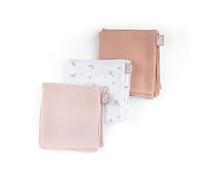Doomoo Lote de 3 Muselinas de Algdón Bebe Lovely - 70x70cm - Muselinas de algodón orgánico ultrasuaves - Gasa de algodón - Multiusos - Altamente absorbentes - Lavables a máquina, Rosa