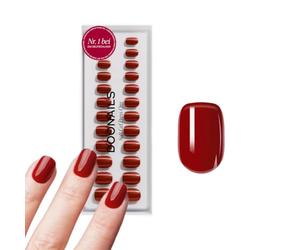 DOONAILS® - Juego de 30 uñas adhesivas Mon Cheri de forma cuadrada roja - Uñas postizas Full Cover de calidad de salón - Uñas postizas de gel suave extra cortas - Sensación natural y cómoda de usar
