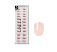 DOONAILS Juego de 30 uñas postizas clásicas con forma cuadrada francesa, color crema/blanco, para pegar, cobertura completa en calidad de salón de belleza, uñas francesas, gel suave, extra corto