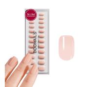 Doonails® Juego de 30 uñas postizas de gel suave a presión en leche, cuadradas, cortas, tono nude claro, uñas adhesivas, uñas postizas de cobertura completa, calidad de salón
