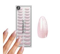 DOONAILS - Juego de 30 uñas postizas de gel suave en forma de cateye rosa - Uñas de gel para pegar con cobertura completa de calidad de salón - Uñas postizas de gel suave mediano - Sensación natural y