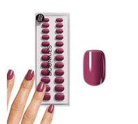DOONAILS Soft Gel Press On Nails Juego de 30 uñas cuadradas de goma de burbujas para pegar, color rosa oscuro, cobertura completa en calidad de salón de belleza, uñas postizas, gel suave, medio