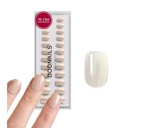 DOONAILS® Soft Gel Press On Nails - Juego de 30 uñas postizas (15 tamaños 6 - 14 mm, 13 mm de largo), color crema pastel