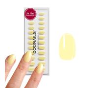DOONAILS® Soft Gel Press On Nails - Juego de 30 uñas postizas (15 tamaños, 7 a 14 mm, 14 mm, 14 mm de largo), color amarillo pastel