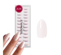 DOONAILS® Soft Gel Press On Nails - Juego de 30 uñas postizas (15 tamaños de 7 a 14 mm, 16 mm de largo), color blanco