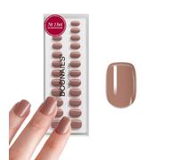 DOONAILS® Soft Gel Press On Nails - Juego de 30 uñas postizas cuadradas extra cortas, color marrón nude