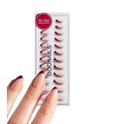 DOONAILS® Soft Gel Press On Nails - Juego de 30 uñas postizas de color rojo pálido con color rojo oscuro, color rojo oscuro