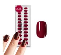 DOONAILS® Soft Gel Press On Nails Love Paris - Juego de 30 uñas postizas cuadradas de color rojo oscuro