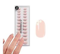 DOONAILS Soft Gel Press On Nails set 30 uds. Flower Power forma redondeada flores uñas adhesivas Full Cover de calidad de salón Uñas postizas Soft Gel, tamaño medio natural y comodidad agradable