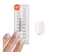 DOONAILS® Summer Collection - Juego de 30 uñas de gel suave con puntos azules, color blanco con lunares azules, uñas postizas de cobertura completa, calidad de salón