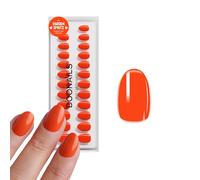DOONAILS® Summer Collection - Juego de 30 uñas de gel suave Dolce Vita - Redondo corto naranja intenso - uñas postizas de cobertura completa, calidad de salón