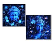 Dooqon 2 pcs Diamond Painting zen flor, 5D Diamond Painting Kit Completo, Kit DIY de Pintura Diamante con Diseño de Mosaico, Cuadro Diamantes Manualidades Adultos para Decoración Casa 100x100cm 0D-74