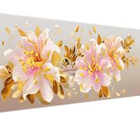 Dooqon Diamond Painting Flor Rosa, 5D Diamant Painting Set Voll Zubehör, 120x60cm Malen Nach Zahlen Erwachsene Kinder DIY, Daiments Painting Klebebilder Leinwand Groß, Home Décor C-306