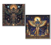 Dooqon Diamond Painting Kit Completo, 5D Kits de Pintura de Diamantes, 2 pcs Diamante Pintura Egipto Dibujos animados, DIY Diamond Painting para Niños y Adultos, Decoración Hogar Regalo 50x50cm 0D-4