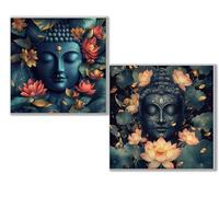 Dooqon Diamond Painting Kit Completo, 5D Kits de Pintura de Diamantes, 2 pcs Diamante Pintura zen Loto, DIY Diamond Painting para Niños y Adultos Principiantes, Decoración Hogar Regalo 80x80cm 0D-73