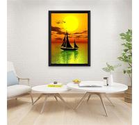 Dooqon Diamond Painting Kit Completo, Velero Cuadros Diamantes 5D DIY, Pintar por Numeros Diamond art Niños Adultos, Principiante Bordado Punto de Cruz Artes Manualidades Lienzo Pared Decora 30x40cm