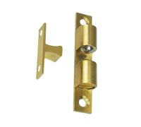 Door Ball Latches - Internal Copper Bead Catch, Spring Loaded Cabinet Hardware with Adjustable Tension Screw, Sturdy Brass Component Finish, Ideal for Closet Bookshelf Workplace