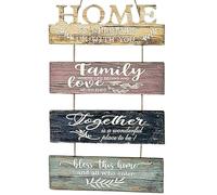Door Blessing Sign - Door Blessing Sign | Decorative Four Pieces Vintage Wooden Signs | Bathroom Wall Art | Wooden Plaques Doors Decorative Four Pieces | Hangable Home Decoration Accessories