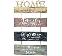 Door Blessing Sign, Rustic Wooden Plaques, 4-Piece Decorative Wall Hanging, Farmhouse Style Home & Bathroom Decor, Hangable Entryway Sign, 14.57x11.81 inches