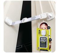 Door Buddy - Cierre de Seguridad para Bebés con Correa Ajustable Sin Necesidad de Barreras para Bebé. Impide el Acceso de Niños a Habitación con Caja de Arena y Que Los Gatos Entren Fácilmente (Gris)