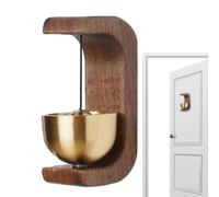 Door Chime Bell - Natural Wood, Brass, Magnet, Adhesive, Entry System