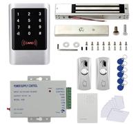 Door Entry System with RFID Keypad Reader+Electromagnetic Lock(Waterproof)+110V Power Supply Box+2 Push to Exit Button+Doo.