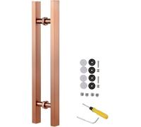 Door Handle Double Sided-with Accessories, Sliding Gate Handle for Barn/Office/Glass/Front Door, Anti-Rust Handle Pull Set, 50 60 80 120cm Long(Rose Gold,50cm/19 3/4"-30cm)