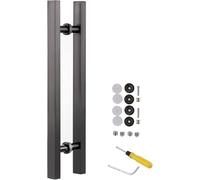 Door Handle Double Sided-with Accessories, Sliding Gate Handle for Barn/Office/Glass/Front Door, Anti-Rust Handle Pull Set, 50 60 80 120cm Long(Dark Grey,50cm/19 3/4"-30cm)
