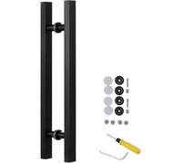 Door Handle Double Sided-with Accessories, Sliding Gate Handle for Barn/Office/Glass/Front Door, Anti-Rust Handle Pull Set, 50 60 80 120cm Long(Black,120cm/47 1/4"-80cm)