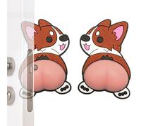 Door Handle Stopper - Silicone Wall Protector, Anti Collision Pad | 3D Cute Dog Design Material, Self Adhesive Installation, Noise Reduction Safety Guard Bedroom Nursery Office Interior Spa