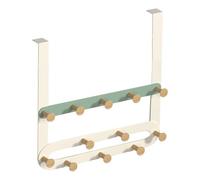 Door Hanger Hook Rack - Over The Door Hooks with 5 Tri Hooks, Durable Metal Organizer Supporting Coats Towels Accessories Clothing, Versatile Space-Saving Storage for Bathroom Bedroom Office Dorm