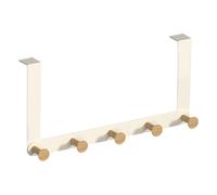 Door Hanger Hook Rack - Over The Door Hooks with 5 Tri Hooks, Durable Metal Organizer Supporting Coats Towels Accessories Clothing, Versatile Space-Saving Storage for Bathroom Bedroom Office Dorm