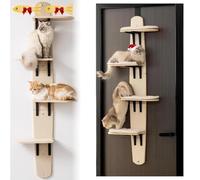 Door Hanging Cat Shelf, Over The Door Cat Perch & Climber, Multi-Level Hanger Vertical Space for Pet Tree with Shelves (1pc)
