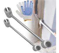 Door Hinge Adjuster Tool,8-19mm Hinges Gap Adjusting Wrench,2025 Upgraded Door Henge Repair Tool,Door Gap Tool for Flag Hinge Steel Double-Ended Door Henge Repair Wrench (S+L)