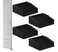 Door Holder, Non-Slip Rubber Wedge Set, 4-Piece Two-Way Door Stopper Kit, Heavy-Duty Anti-Theft Floor Jam Block, Portable Room Privacy Tool for Home Hotel Living Rooms Security Use