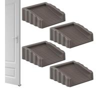 Door Holder, Rubber Door Stopper Cuña Set, Non-Slip 4-Piece Two-Way Safety Design for Room Privacy, Interior Outdoor Use, Hotel Bedroom Floor Grip, Home Security, Anti-Theft Protection
