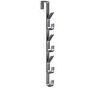 Door Hooks, Space Savers, Steel Organizers, Carbon Steel Construction, Vertical Multi Hook Design, for Clothes Towels Bags Entrance Bathrooms Closets, Gray 2 Sizes