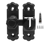 Door Latch, No-Drill Safety Lock, Metal Hook Locking Hardware for Indoor Privacy, Anti-Theft Security for Bedroom Kitchen Balcony Apartment School Dorm Barn Backyard Use