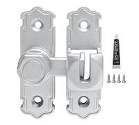 Door Latch, No-Drill Safety Lock, Metal Hook Locking Hardware for Indoor Privacy, Anti-Theft Security for Bedroom Kitchen Balcony Apartment School Dorm Barn Backyard Use
