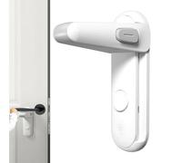 Door Lock for Kids - Handle Restrictor, No Drilling Security Handle Latch, Lever Blocker | Safety Immobilizer Access Preventer Entry Guard Child Safety Latch Home Bedroom Living Room Kitchen for Balco