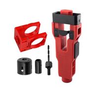Door Lock Installation Kit | Hole Saw Jig Latch Mounting Tool Set Suitable 1-3/8in 1-3/4in Thickness Panels | Round Knob Hardware Fitting Guide | Carpenter DIY Renovation Accessory Accurate Drilling