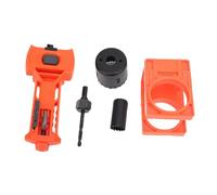 Door Lock Installation Kit, With Adjustable Guide Template Abs Carbon Steel Lock Hole Saw Kit Easy Installation for Metal Or Wood Doors