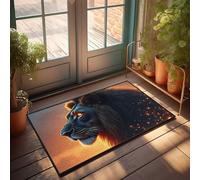 Door Matt Golden Glow: The Majestic Lion'S Tale - Felpudo con accesorios para cueva de hombre, decoración de porche de primavera (40 x 60 cm)